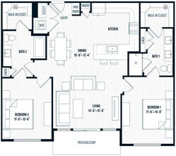 B1 Two Bedroom 373 floor plan
